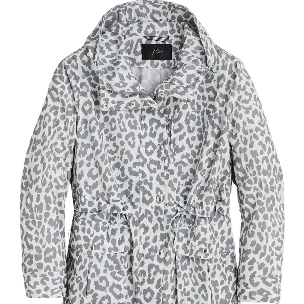 NWT J. Crew snow leopard 🐆 perfect rain jacket